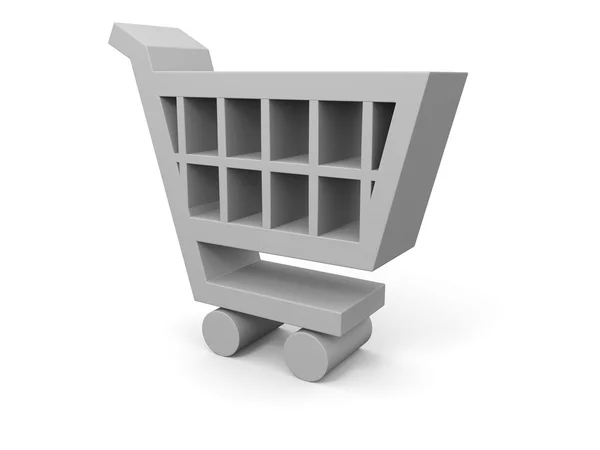 Ilustração 3D do carrinho de compras — Fotografia de Stock
