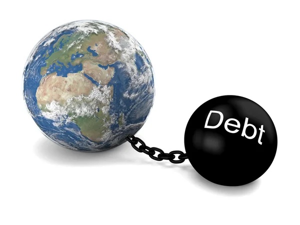 Globalny długu — Zdjęcie stockowe