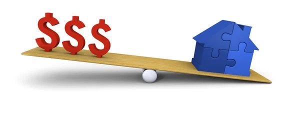 House heavier than dollars — Stock Photo, Image