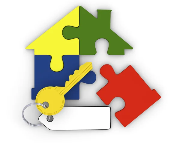 Key from puzzle home — Stock Photo, Image