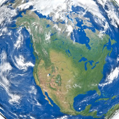 North America from space clipart