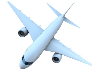 Jet airplane top view clipart