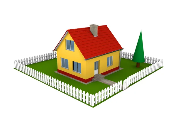 Family house with yard — Stock Photo, Image
