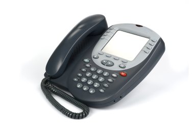 (Üzerinde beyaz izole dijital VoIP telefon)