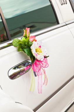 Flowers on the car clipart