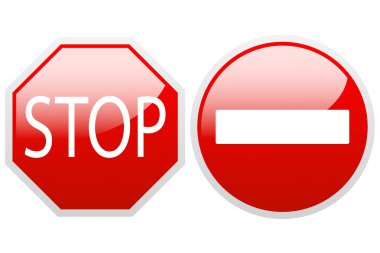 No entry end stop. clipart