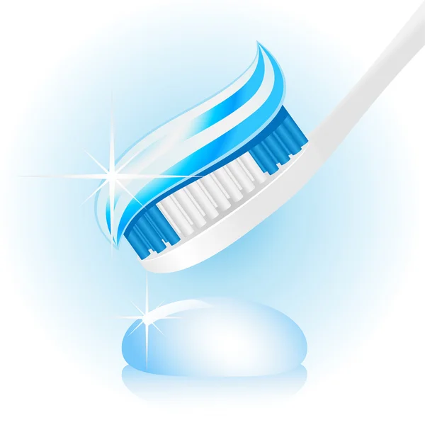 歯磨き粉付き歯ブラシ — ストックベクタ