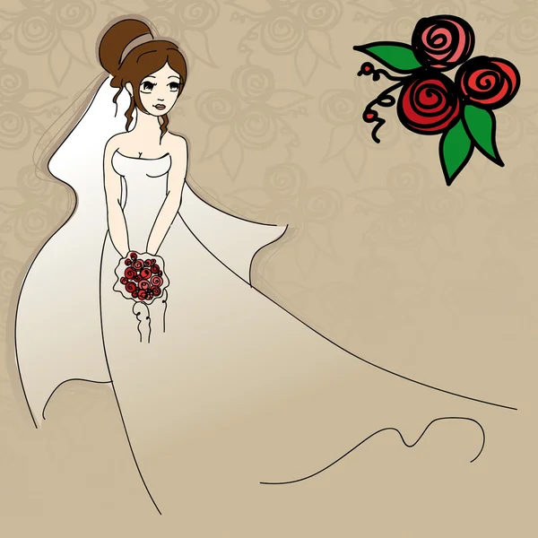 La joven novia — Archivo Imágenes Vectoriales