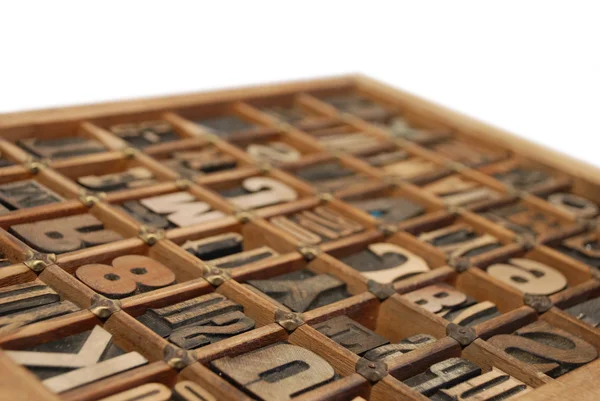 Jednotlivé dřevěné typu tiskových štočků — Stock fotografie