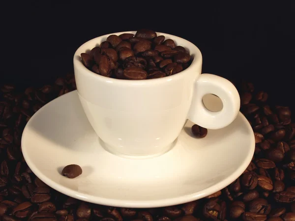 Granos de café en una taza — Foto de Stock