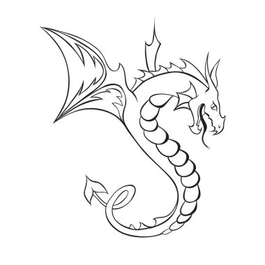 Abstract vector Dragon Tattoo clipart