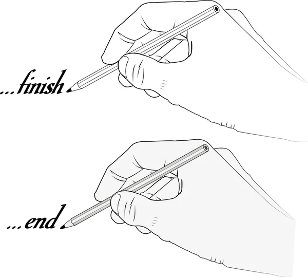 Hand som håller penna — Stock vektor