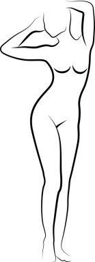 Sketch nude woman clipart