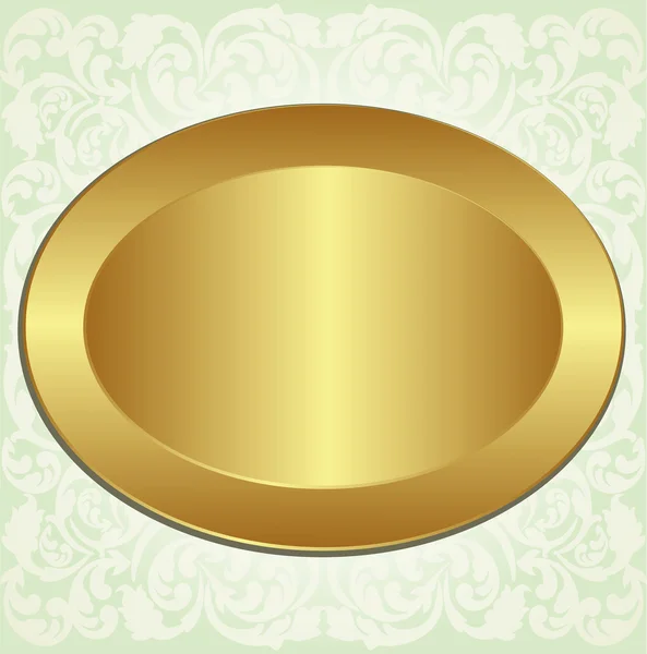 Gold oval frame — Stock Vector