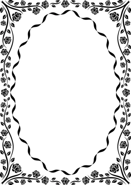 Rosiers à cadre en silhouette — Image vectorielle