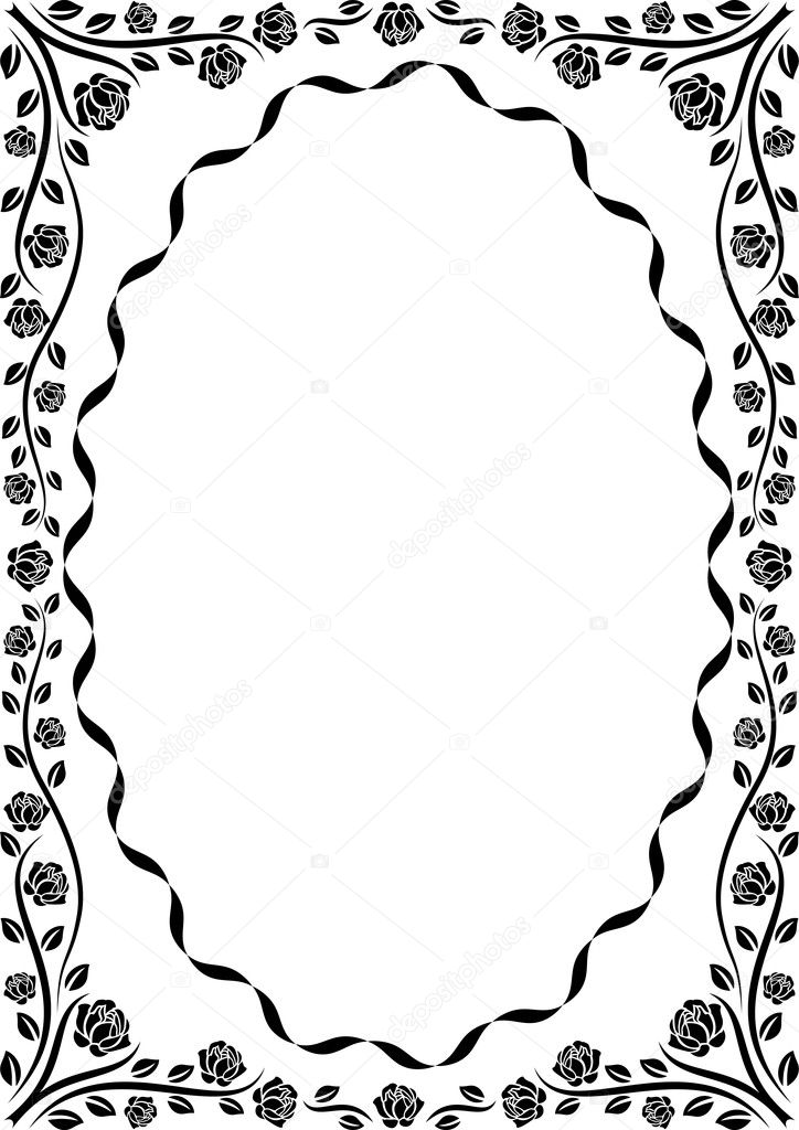 Silhouette frame roses Stock Vector Image by ©mtmmarek #8539087