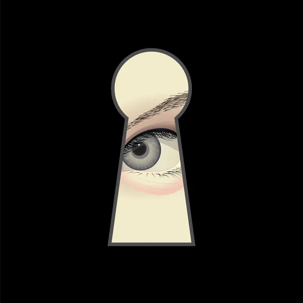 Auge und Schlüsselloch — Stockvektor