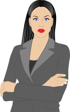 Woman in jacket clipart