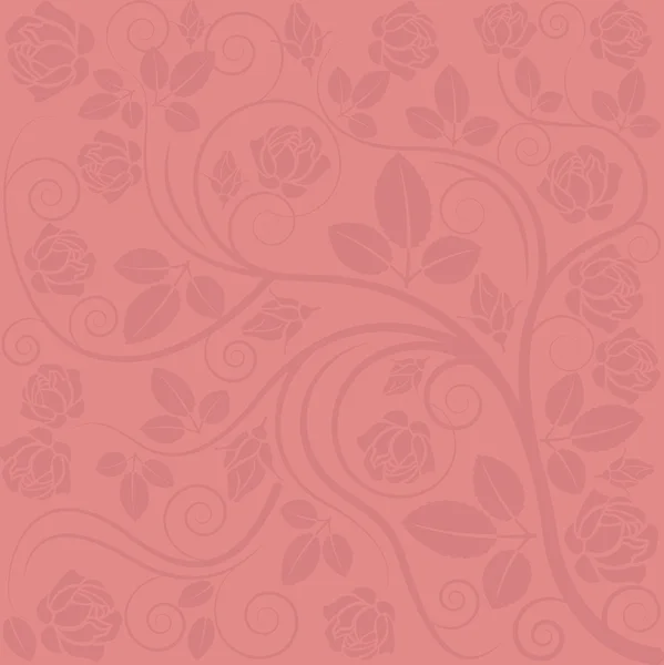 Fond rouge vif avec des décorations roses — Image vectorielle