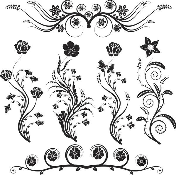 Цветы и украшения — стоковый вектор