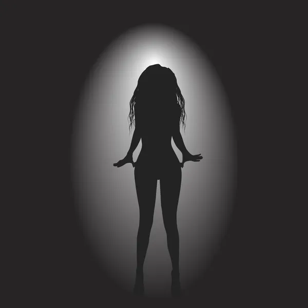 Fond avec silhouette femme — Image vectorielle