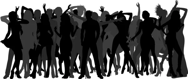 Dansende menigte — Stockvector