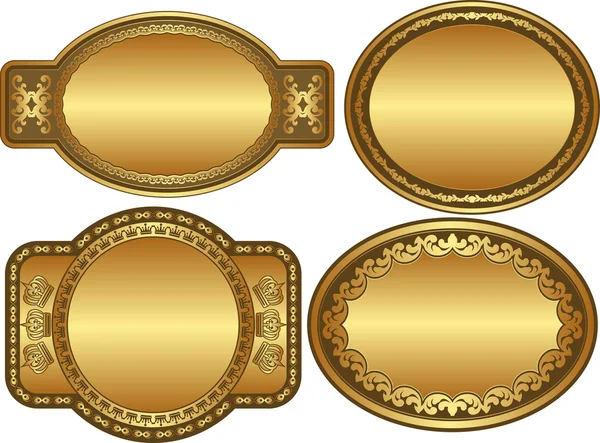 Oval golden backgrounds — Stock Vector