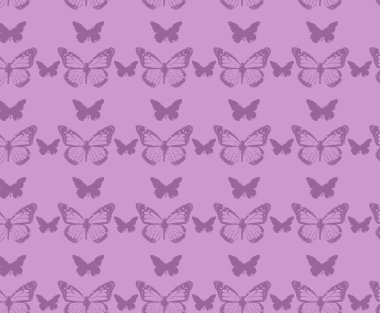 Butterflies on a pink background clipart
