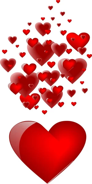 Soaring закоханих сердець — стоковий вектор
