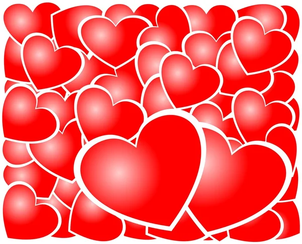 It is red - white hearts — Stock Vector