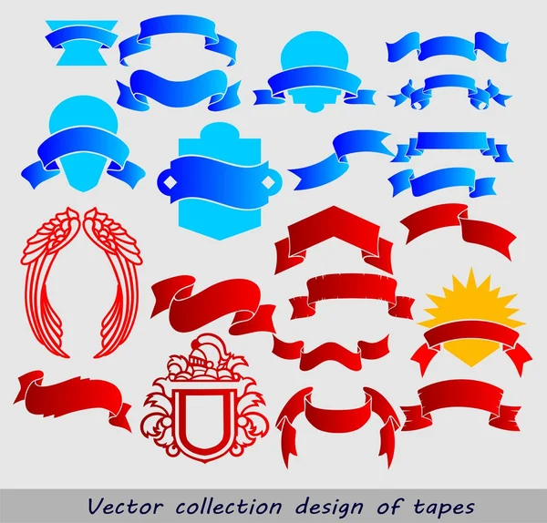 Diseño de la colección vectorial de cintas — Archivo Imágenes Vectoriales
