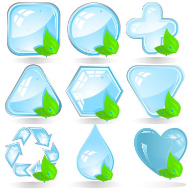 ECO of an icon with water crystals clipart