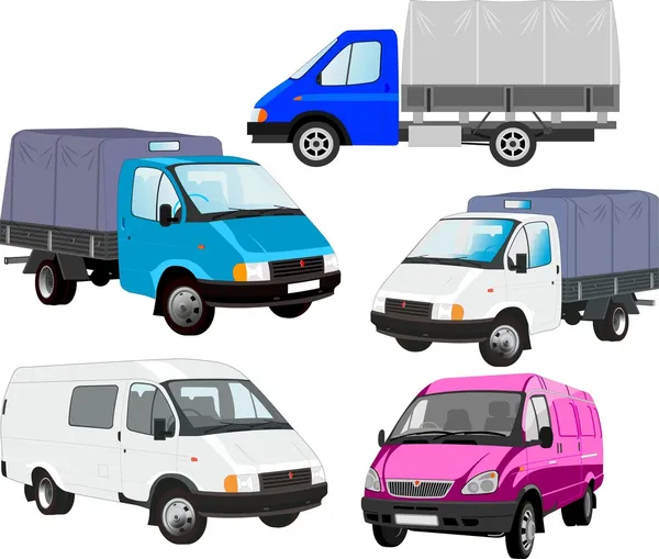 Vektorové nákladní vozy — Stockový vektor