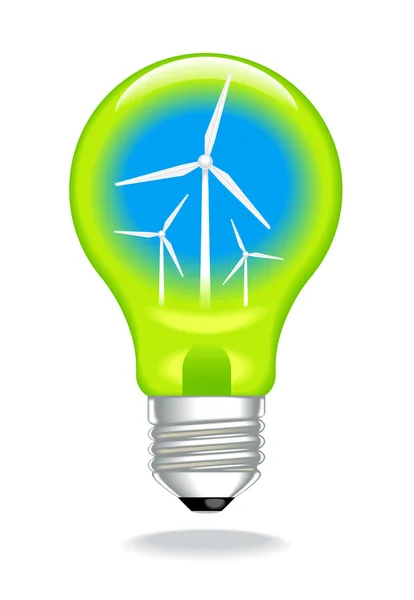 Energia eólica da lâmpada —  Vetores de Stock
