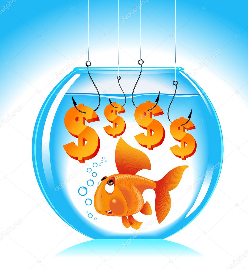 Goldfish aquarium dollar