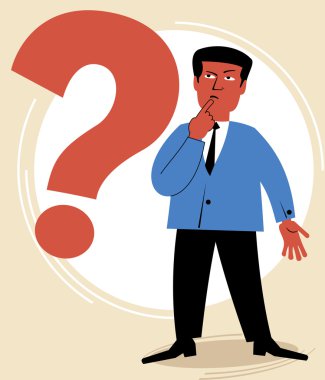 Man pondered the question clipart