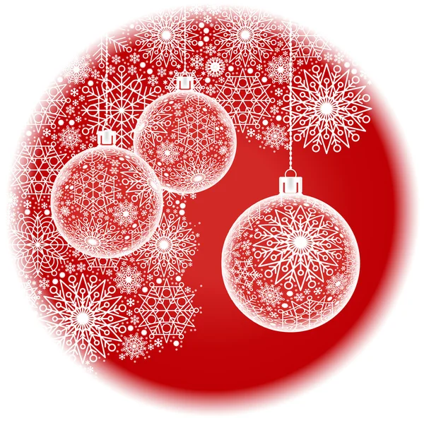 Christmas ball red round — Stock Vector