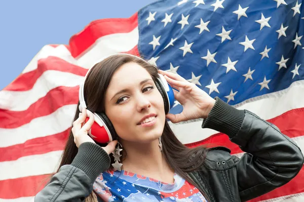 Learning language - American English (girl) Royalty Free Stock Images