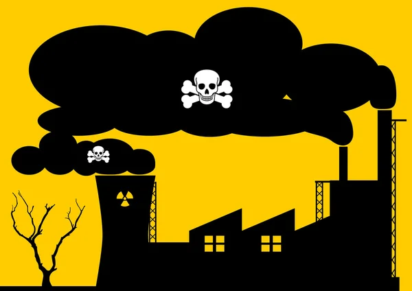 La contaminación causa la muerte — Vector de stock
