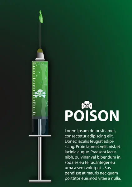 Poison in Syringe — Stock Vector