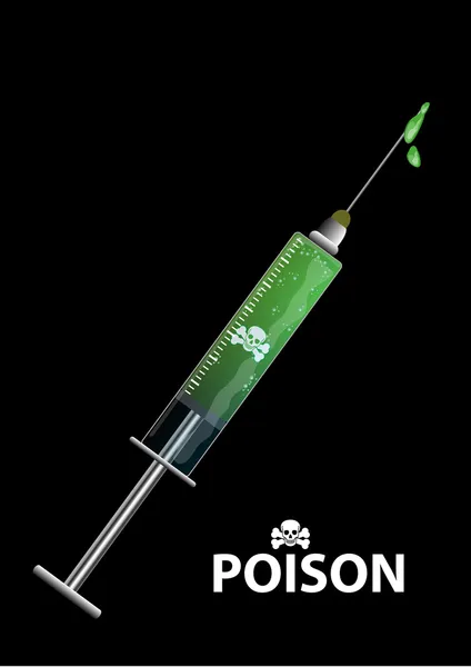 Lethal Poison Syringe — Stock Vector