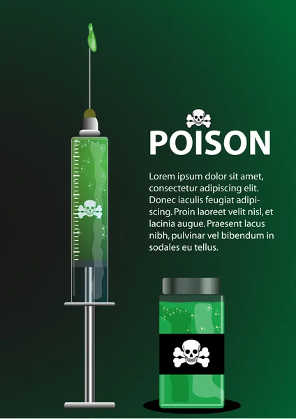 Seringue antipoison et récipient antipoison — Image vectorielle