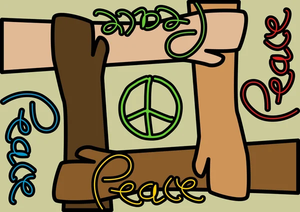 所有种族的和平 — 图库矢量图片