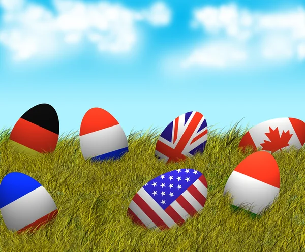 Easter Eggs on Prairie — Stock Photo, Image