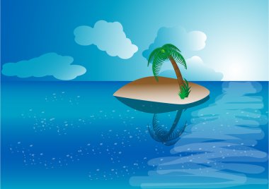 Small Island At Sea clipart