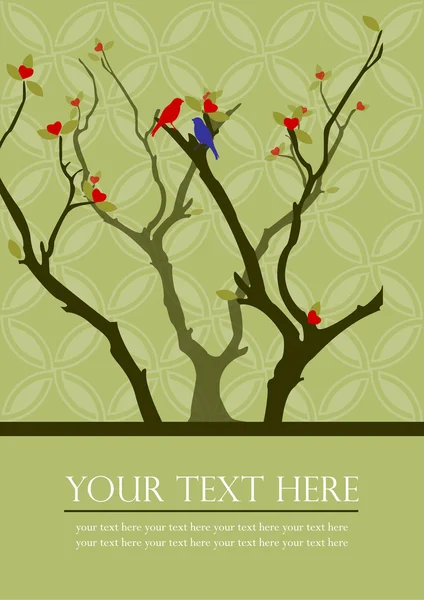 Ptáky a stromy — Stockový vektor