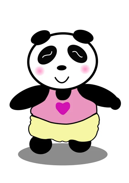 Female Panda in Love — Stock Vector