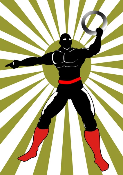 アクション 3 の黒の英雄 — ストックベクタ