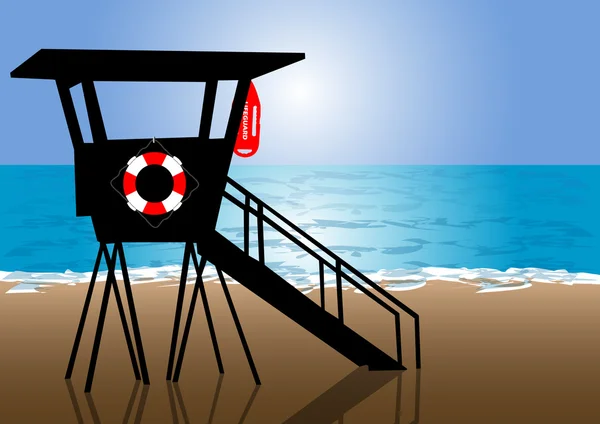 Beach Lifeguard Hut — Stock Vector
