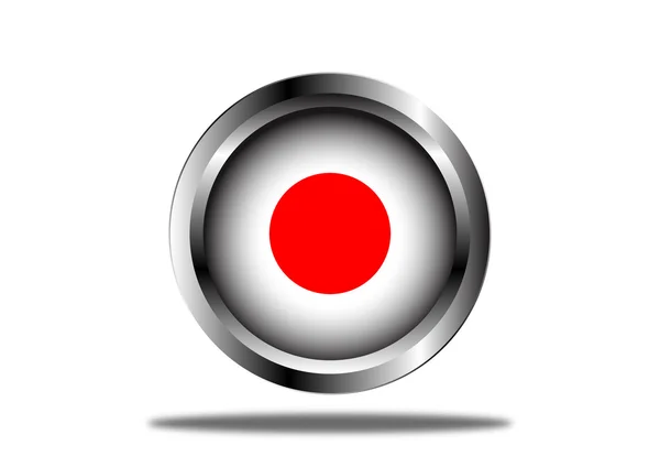 Japan Flag Button — Stock Vector
